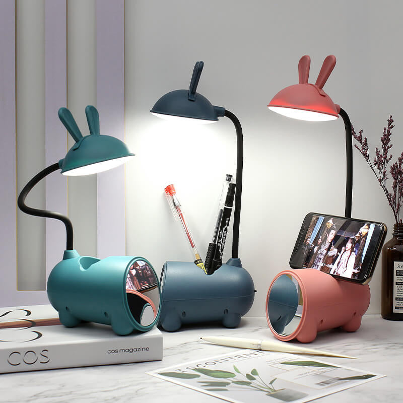 Compact LED Desk Lamp with USB Port and Pen Tray - Halri