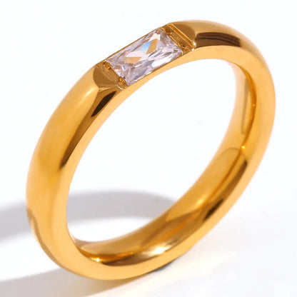 Luxury Baguette Birthstone Gold Ring