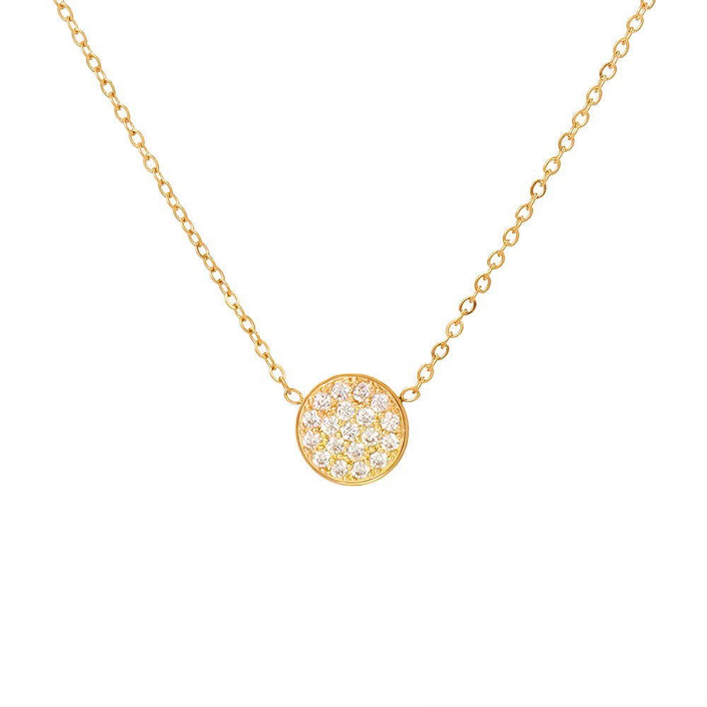 Delicate Gemstone Birthstone Circle Pendant Necklace