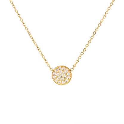 Delicate Gemstone Birthstone Circle Pendant Necklace