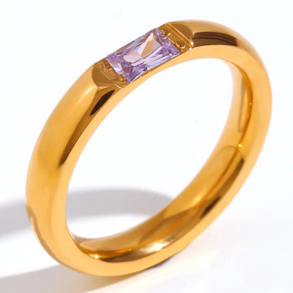 Luxury Baguette Birthstone Gold Ring
