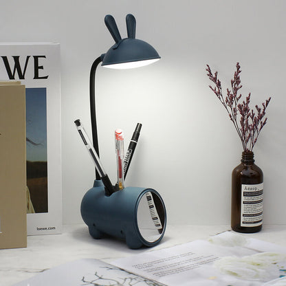 Compact LED Desk Lamp with USB Port and Pen Tray