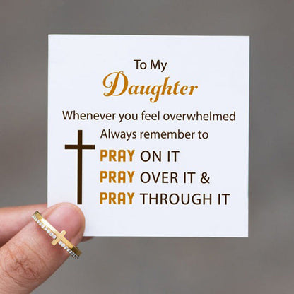 Motivational Inspirational Cross Ring