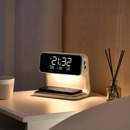 Compact Bedside Table Lamp with USB Charger & Alarm - Halri
