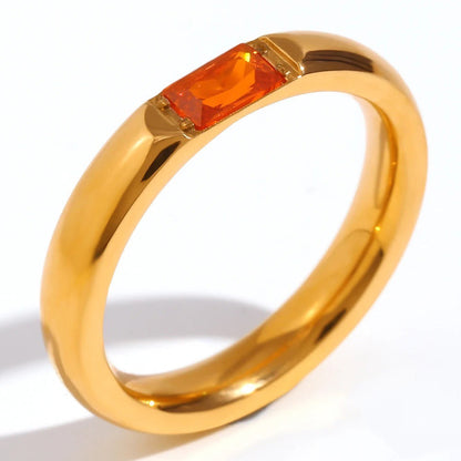 Luxury Baguette Birthstone Gold Ring