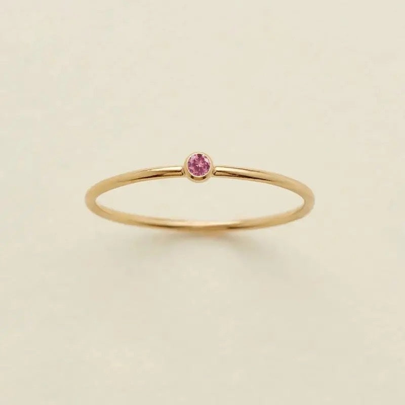 Delicate Gemstone Birthstone Ring