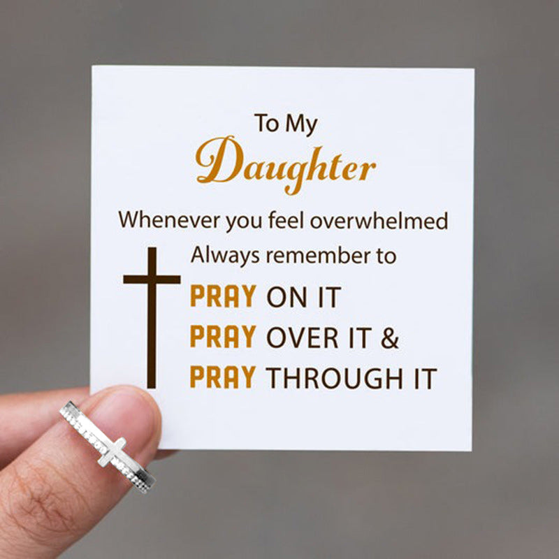 Motivational Inspirational Cross Ring