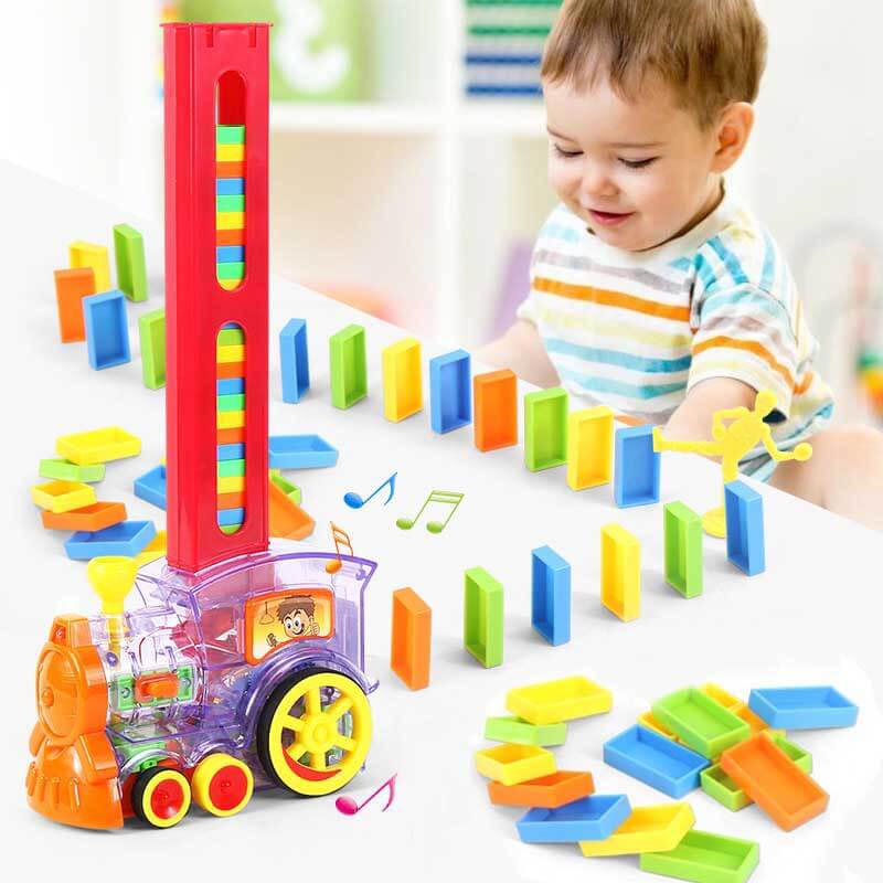 Fun Domino Run Train Set with Colorful Blocks