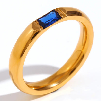 Luxury Baguette Birthstone Gold Ring