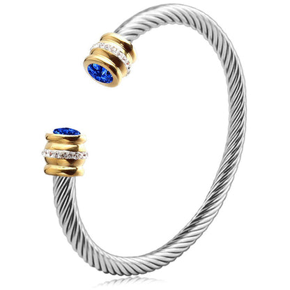 Customizable Birthstone Twist Bangle Bracelet