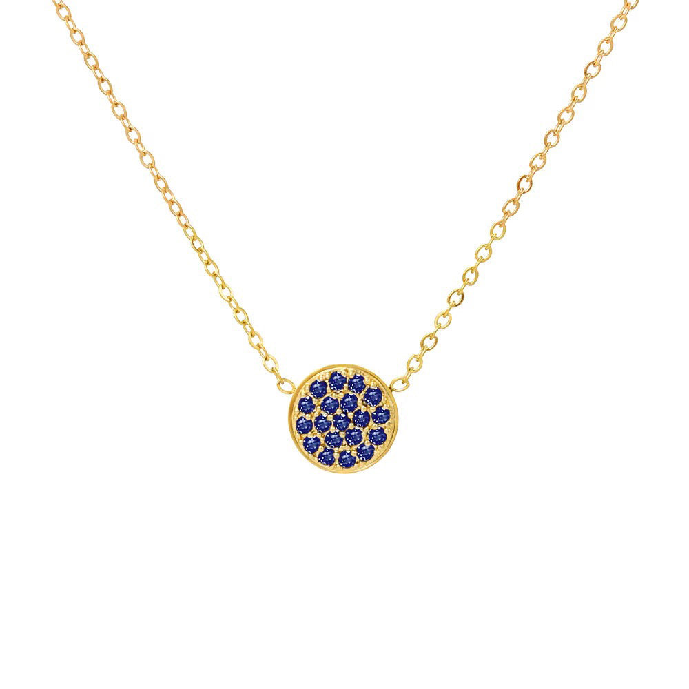 Delicate Gemstone Birthstone Circle Pendant Necklace