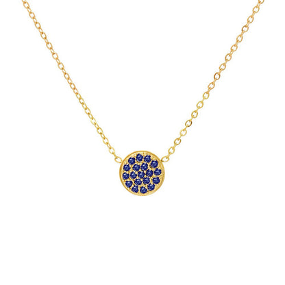 Delicate Gemstone Birthstone Circle Pendant Necklace