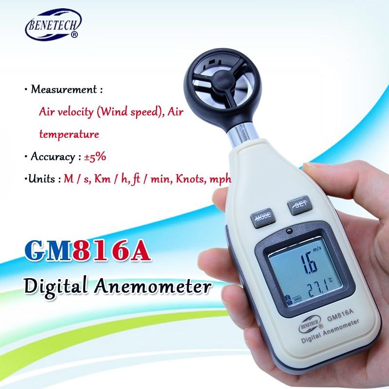 Portable Digital Anemometer with Backlit LCD Screen