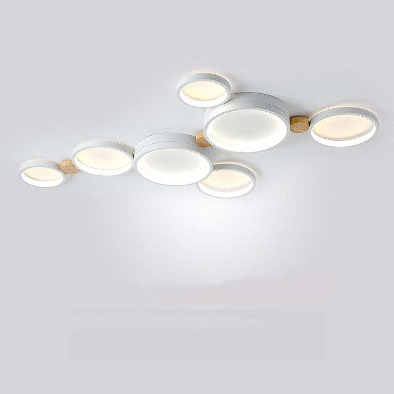 Soft Globe Ceiling Lamp for Bedroom in White and Gray
