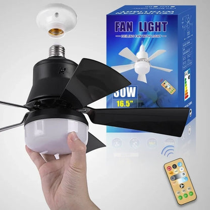 Compact Rechargeable Fan Light with Remote