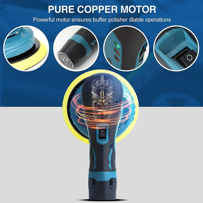 Portable Auto Buffer Polisher | 6-Speed Adjustable, Compact & Long Lasting
