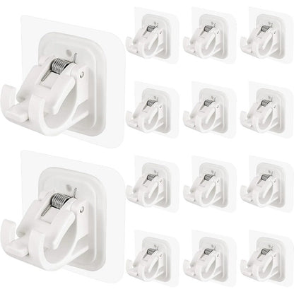 Easy Fit Curtain Rod Wall Brackets - No Drill Required
