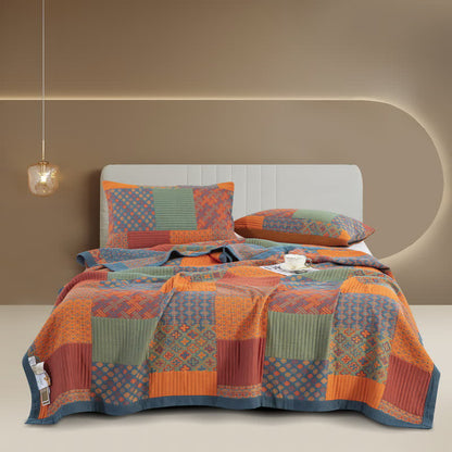 Soft Cotton Bedding Quilt - Light King Size Coverlet - Halri