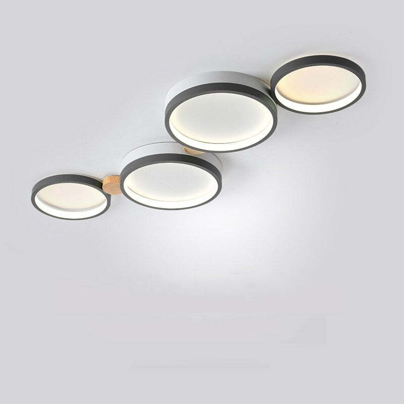 Soft Globe Ceiling Lamp for Bedroom in White and Gray