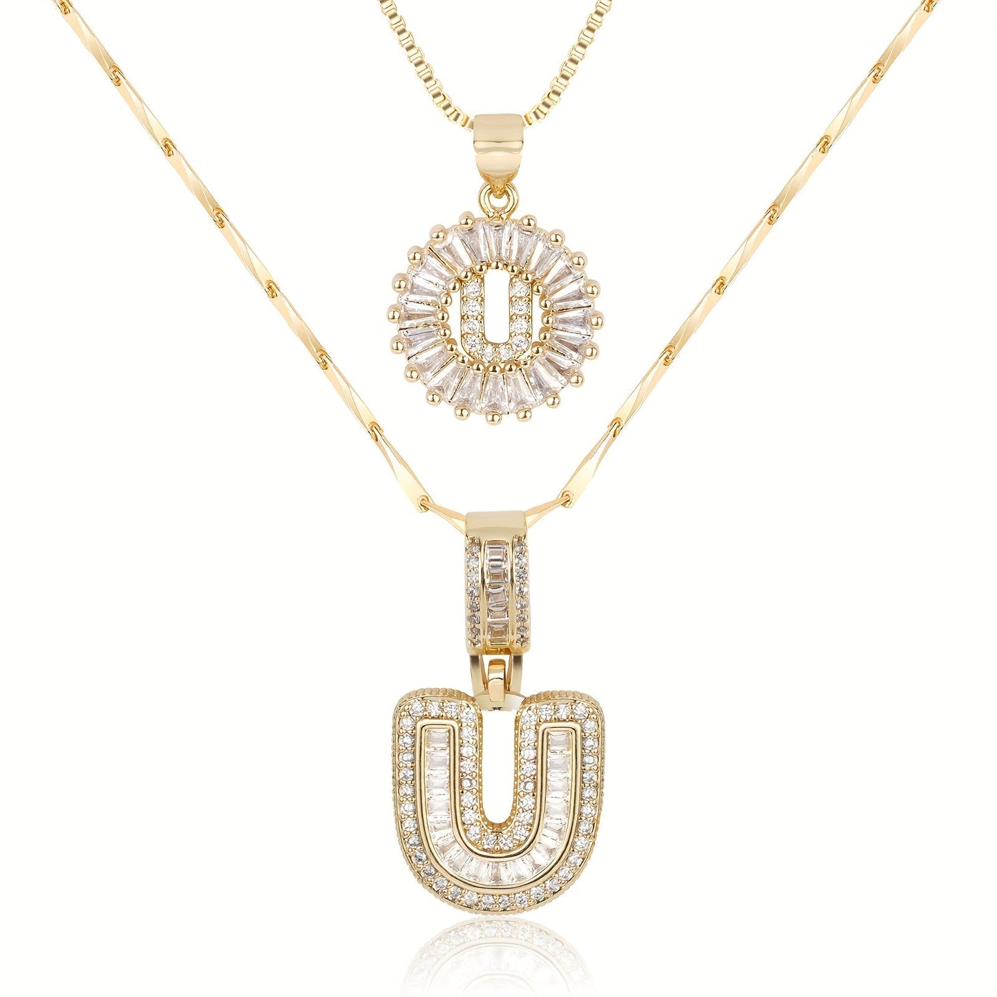 Personalized 14k Gold Initial Diamond Pendants