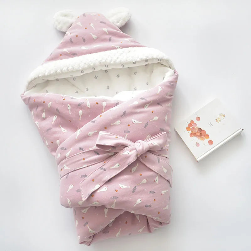 Soft Baby Sleep Blanket with Hood and Fleece