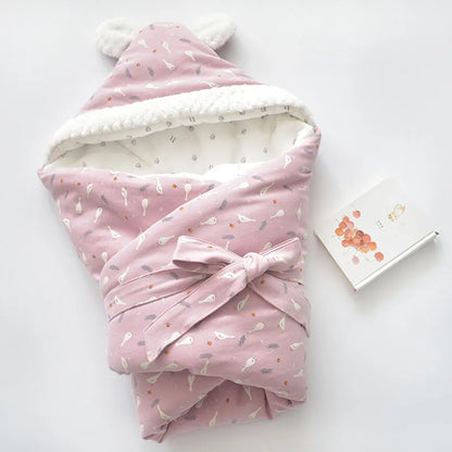 Soft Baby Sleep Blanket with Hood and Fleece