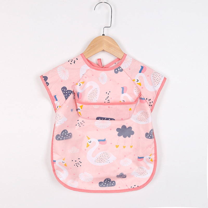 Cute Baby Bib Apron with Handy Pockets