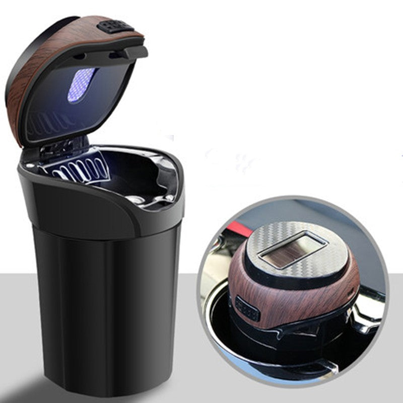 Portable Car Ashtray with LED Light and Lid - Halri