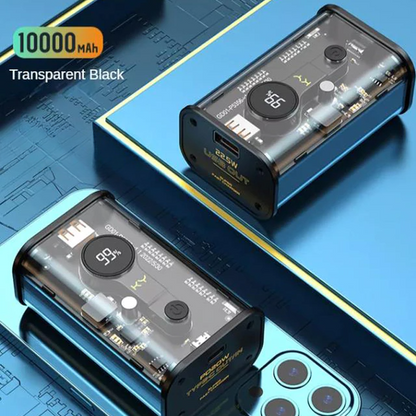Slim Portable Clear Phone Power Bank - Halri