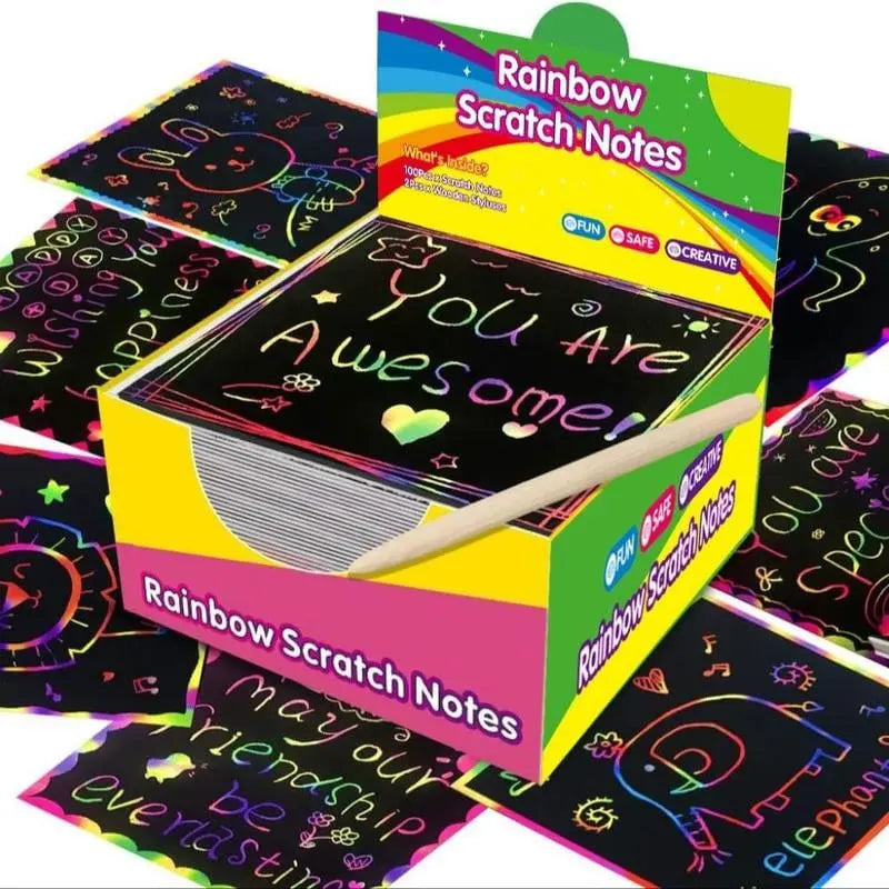 Fun Art Kit 100pc Scratch Off Set for Kids & Adults - Halri