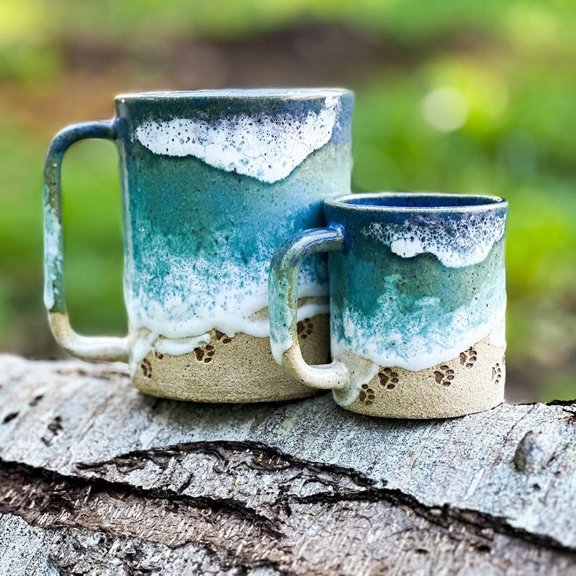 Colorful Beach Paw Print Coffee Mug - Halri