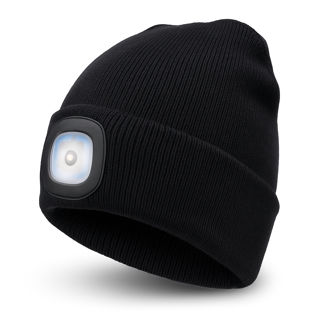 Warm Beanie Hat with Built-in LED Light
