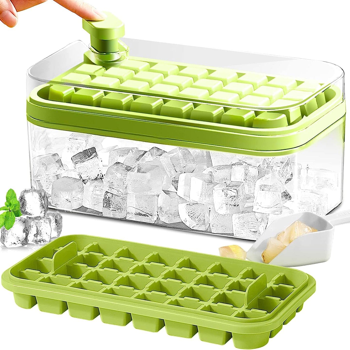 Large Silicone Ice Cube Tray Set with Lid