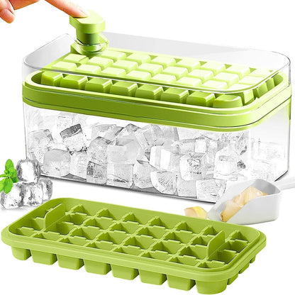 Large Silicone Ice Cube Tray Set with Lid