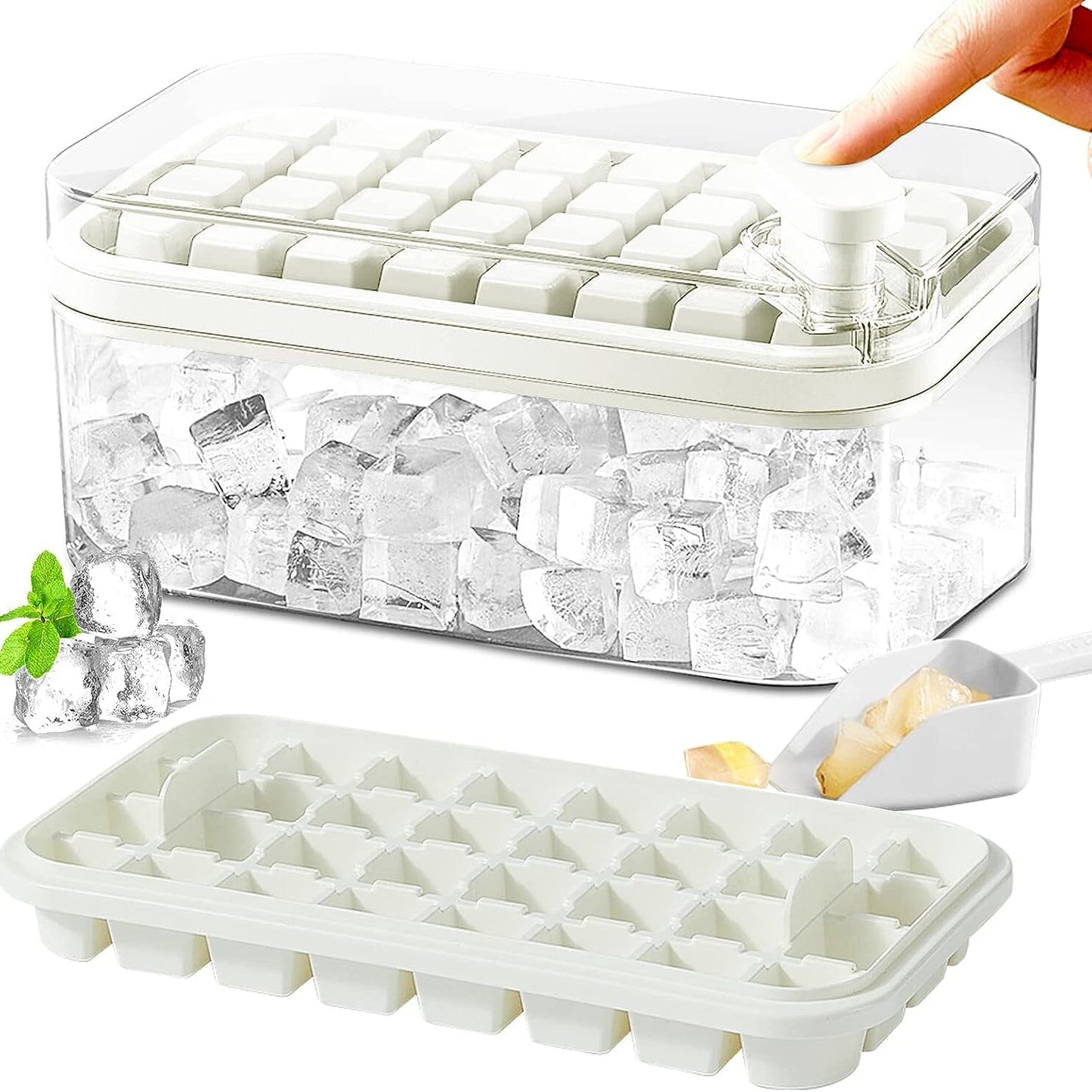 Large Silicone Ice Cube Tray Set with Lid