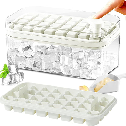 Large Silicone Ice Cube Tray Set with Lid