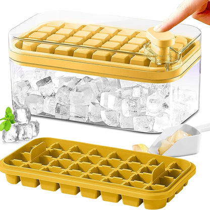 Large Silicone Ice Cube Tray Set with Lid