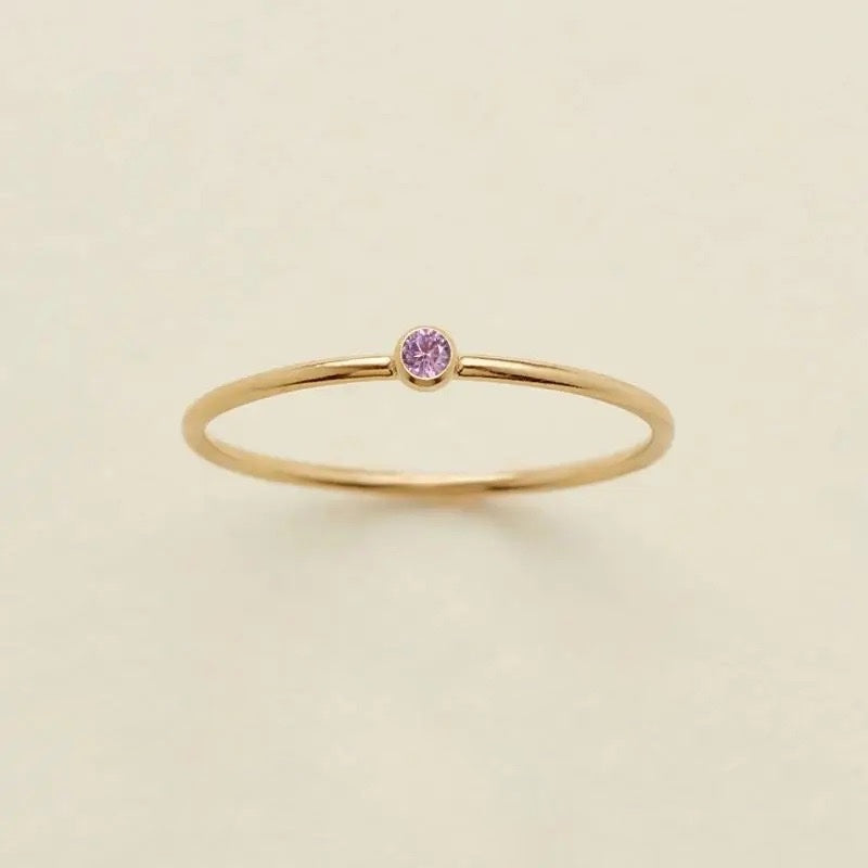 Delicate Gemstone Birthstone Ring