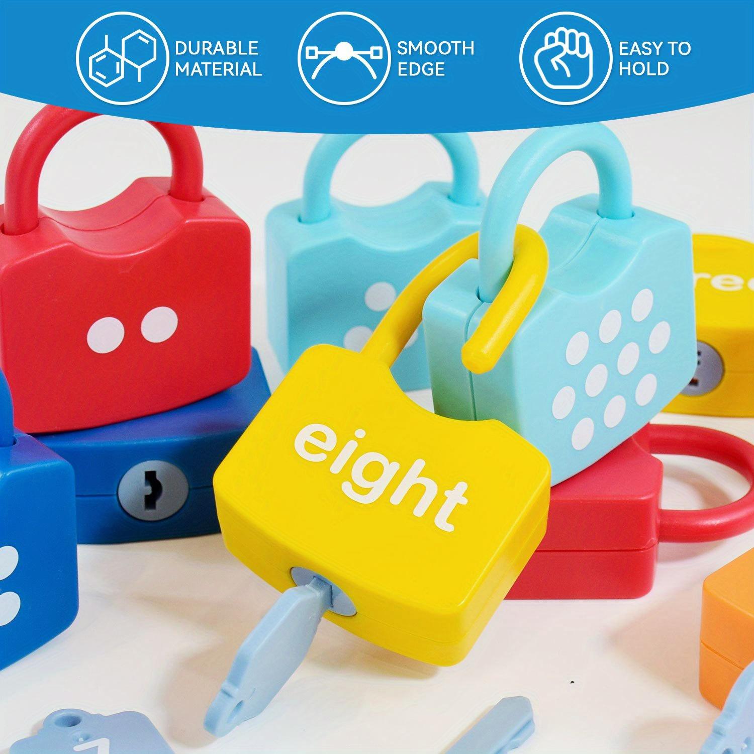 10Pcs Montessori Number Learning Locks Toy Set, Homeschool Math Game, Safe for Ages 3+