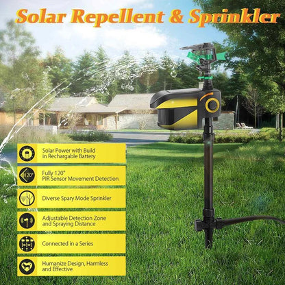Solar Powered Deer Repellent Motion Sprinkler