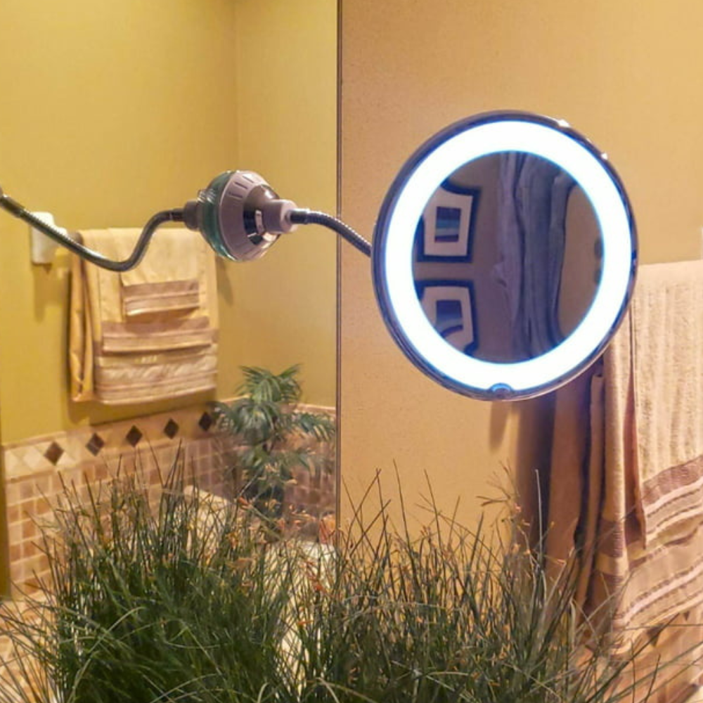 Portable LED Illuminated 10x Makeup Mirror