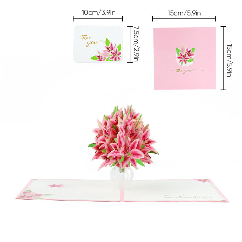 Beautiful 3D Flower Pop Up Card for Mom