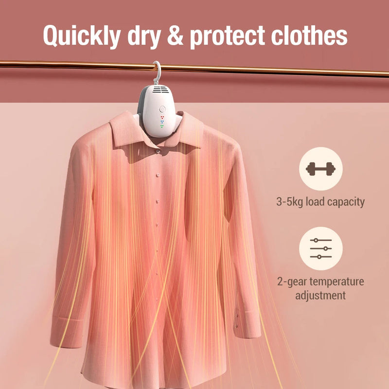 Compact Heated Clothes Drying Rack with Sanitizer
