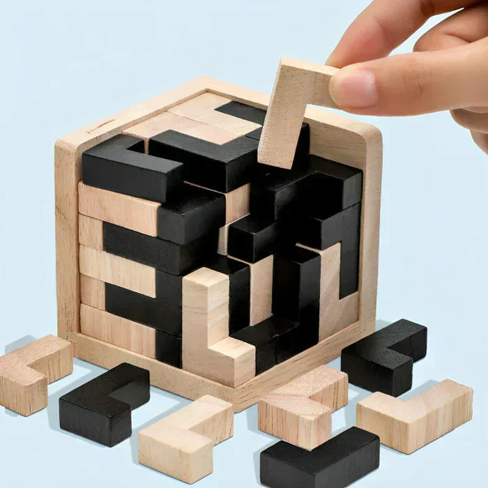 Challenging 3D Wood Puzzle - Mind Game Set - Halri
