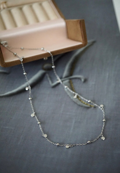 Simple Sterling Silver Chain Choker Necklace