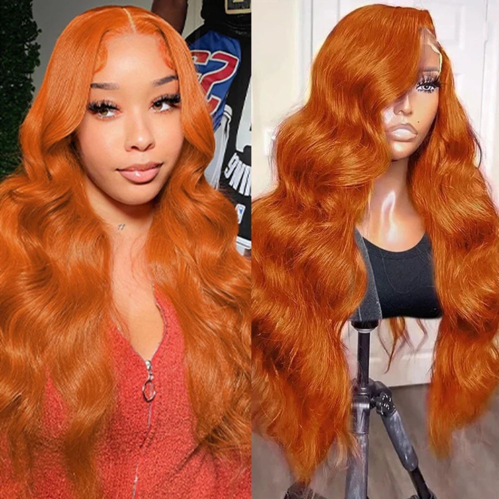 Curly Auburn Red Synthetic Lace Wig