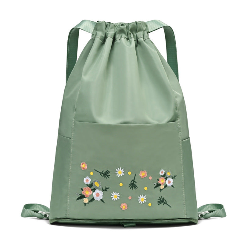 Cute Embroidered Cotton Yoga Bag