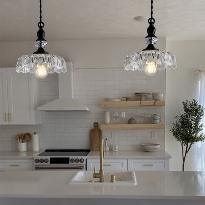 Chic Glass Flower Pendant Light