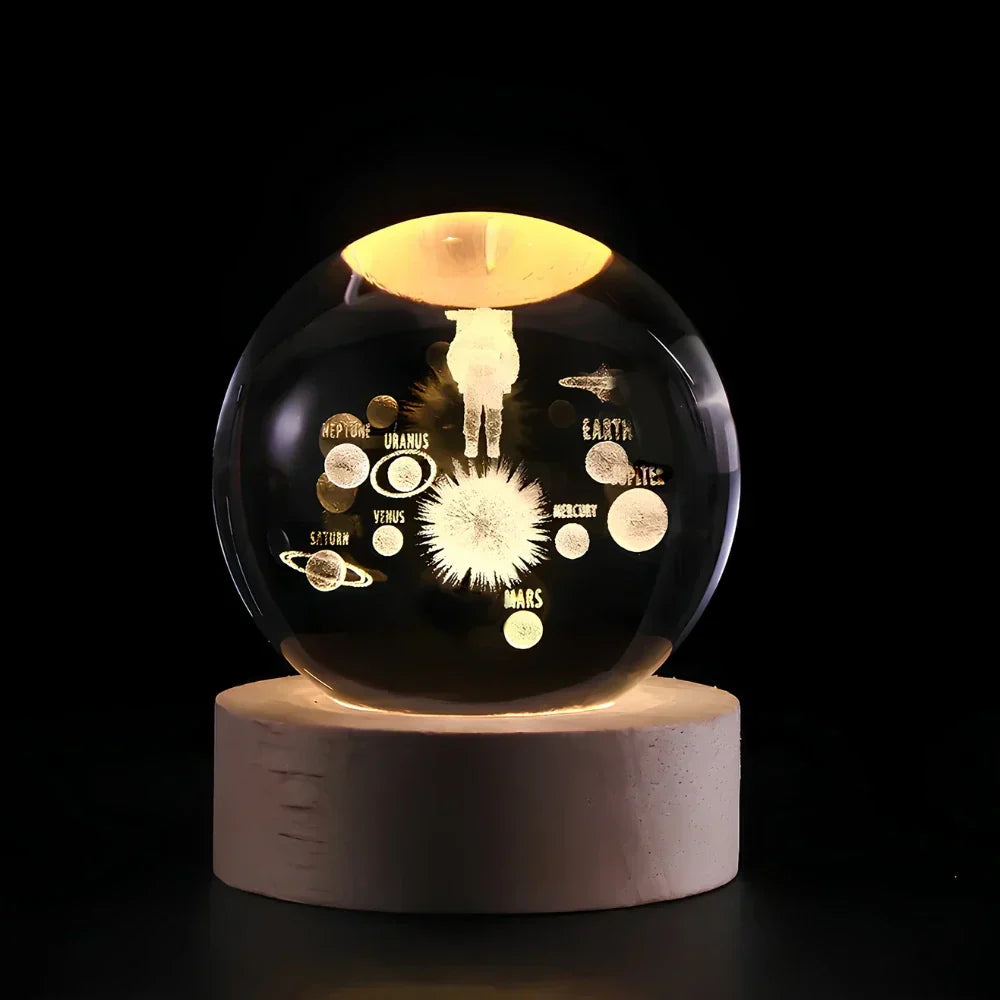Glowing Glass Ball Table Lamp Modern Home Lighting