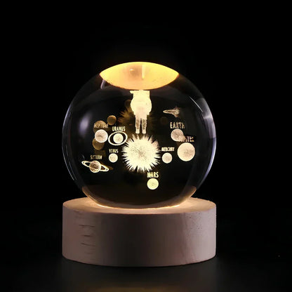 Glowing Glass Ball Table Lamp Modern Home Lighting